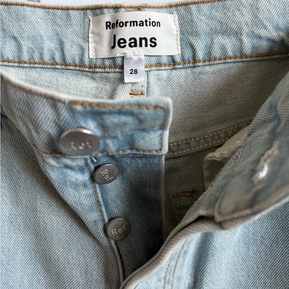 Reformation Cynthia High Rise Patchwork Jeans - Picture 3 of 5